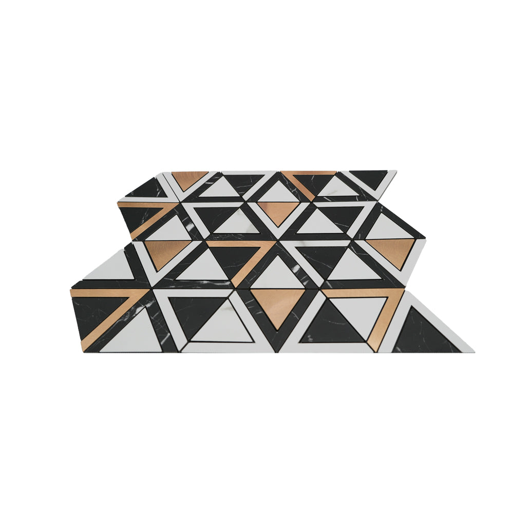 Panneau Mosaïque Autocollant | Triangle Noir | 28,7×33,1 cm | Métal