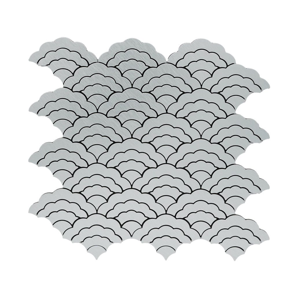 Crédence adhésive | Éventail Argent | 26,8×28,1 cm