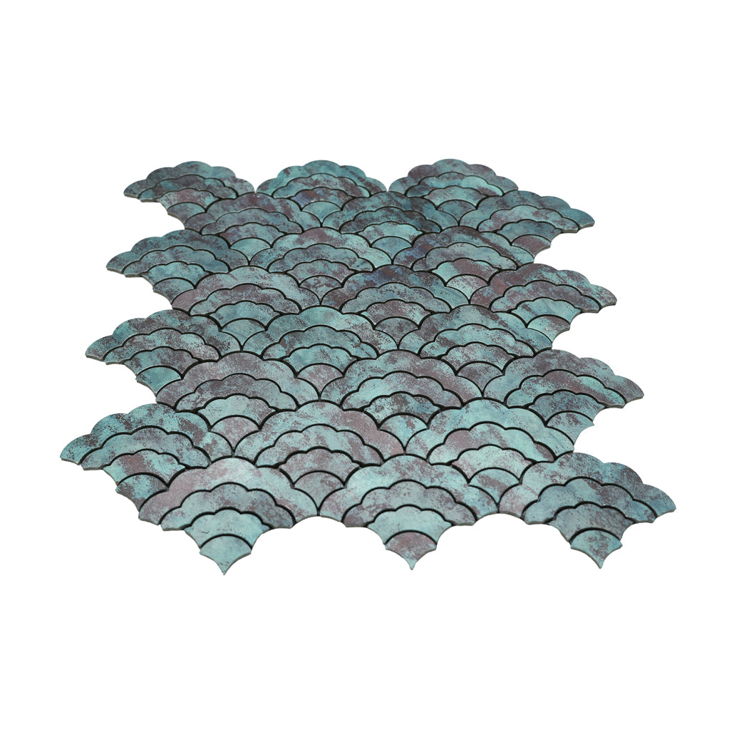 Crédence adhésive | Éventail Cuivre patiné | 26,8×28,1 cm