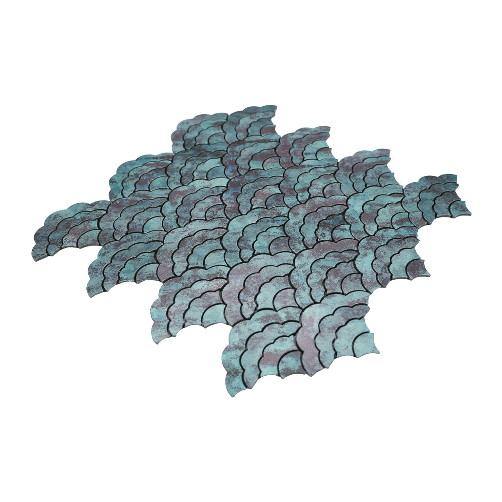 Crédence adhésive | Éventail Cuivre patiné | 26,8×28,1 cm