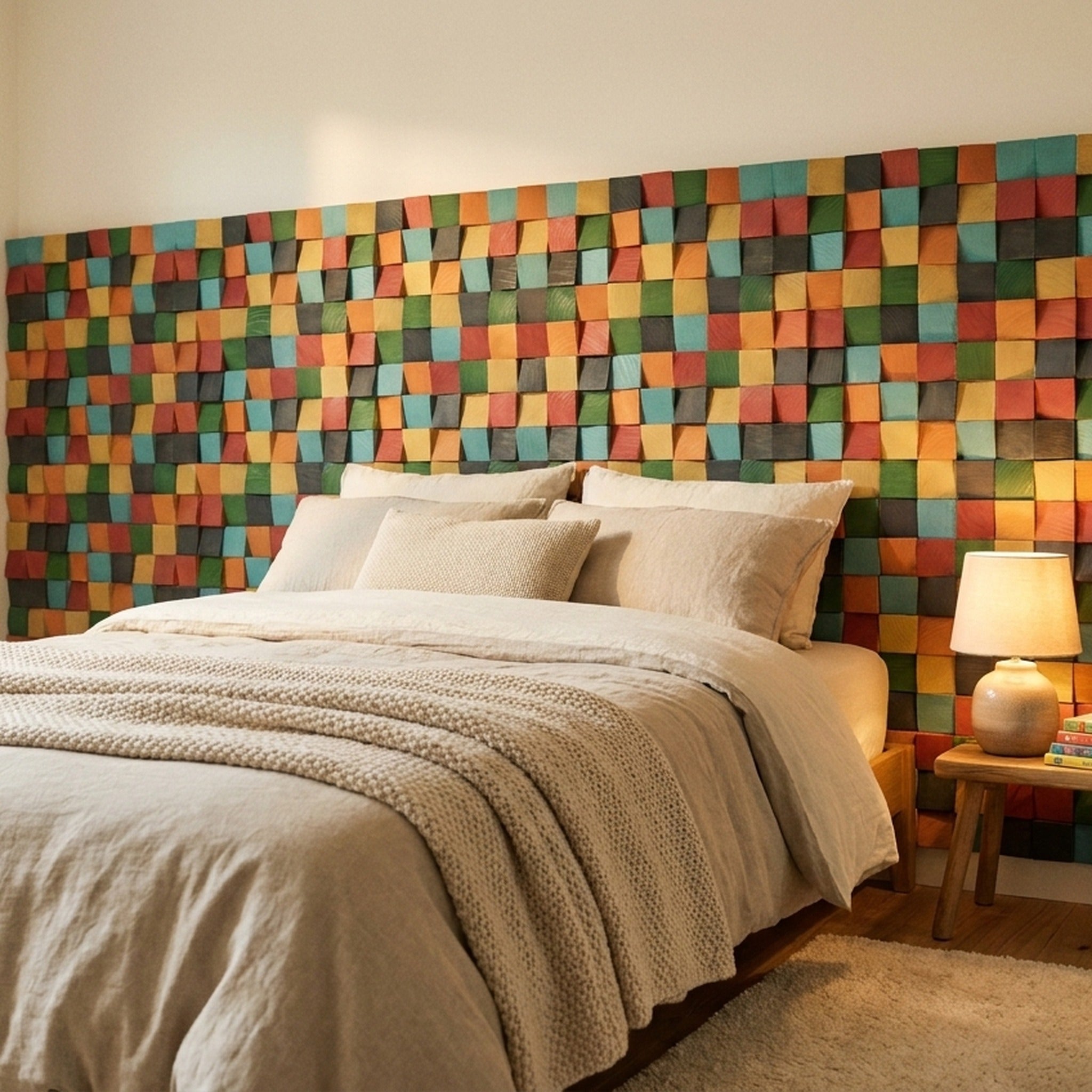 Panneau Bois Décoratif Mural | Dark Pin | 30×30 cm