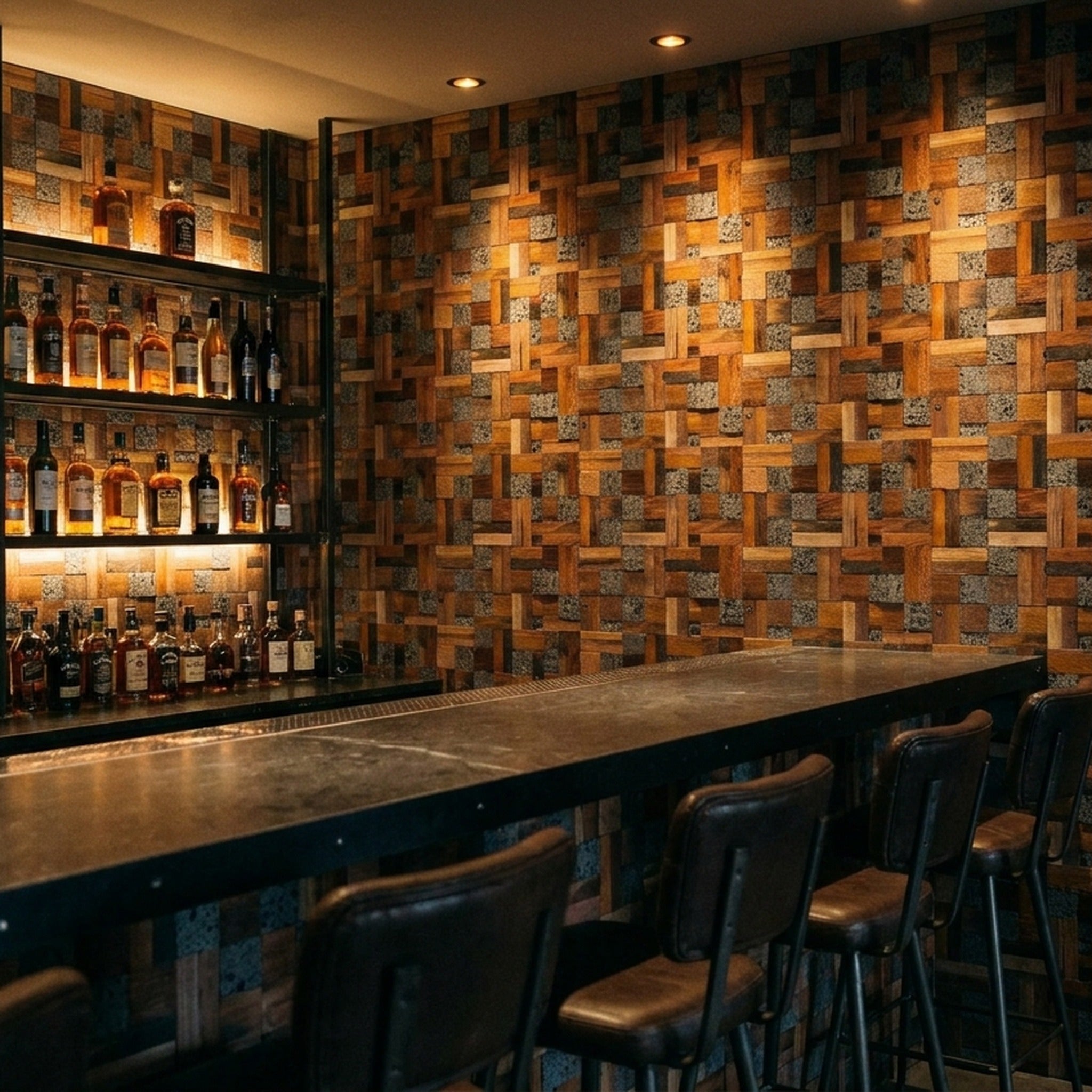 Panneau Bois Décoratif Mural | Lava Mix | 30×30 cm
