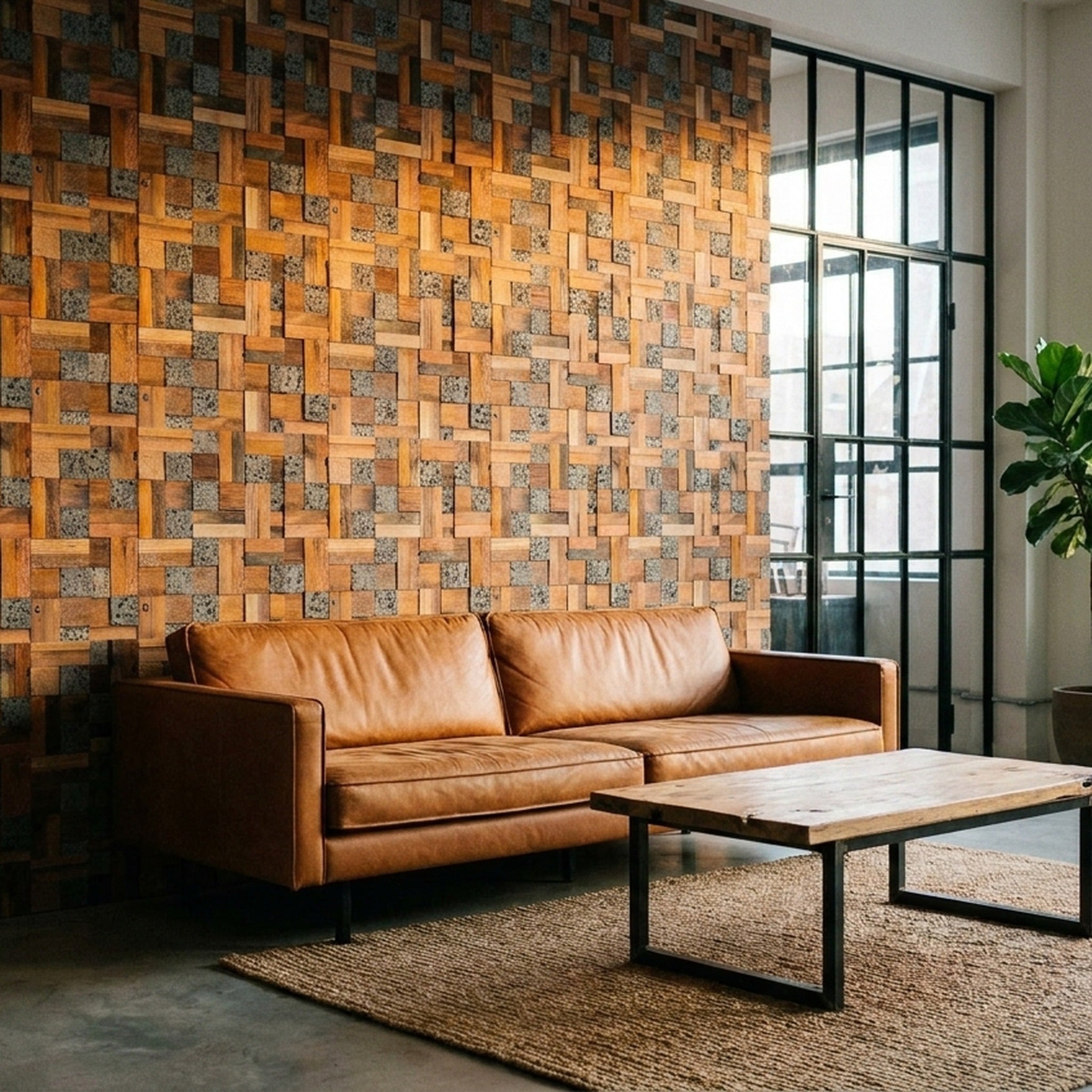 Panneau Bois Décoratif Mural | Lava Mix | 30×30 cm