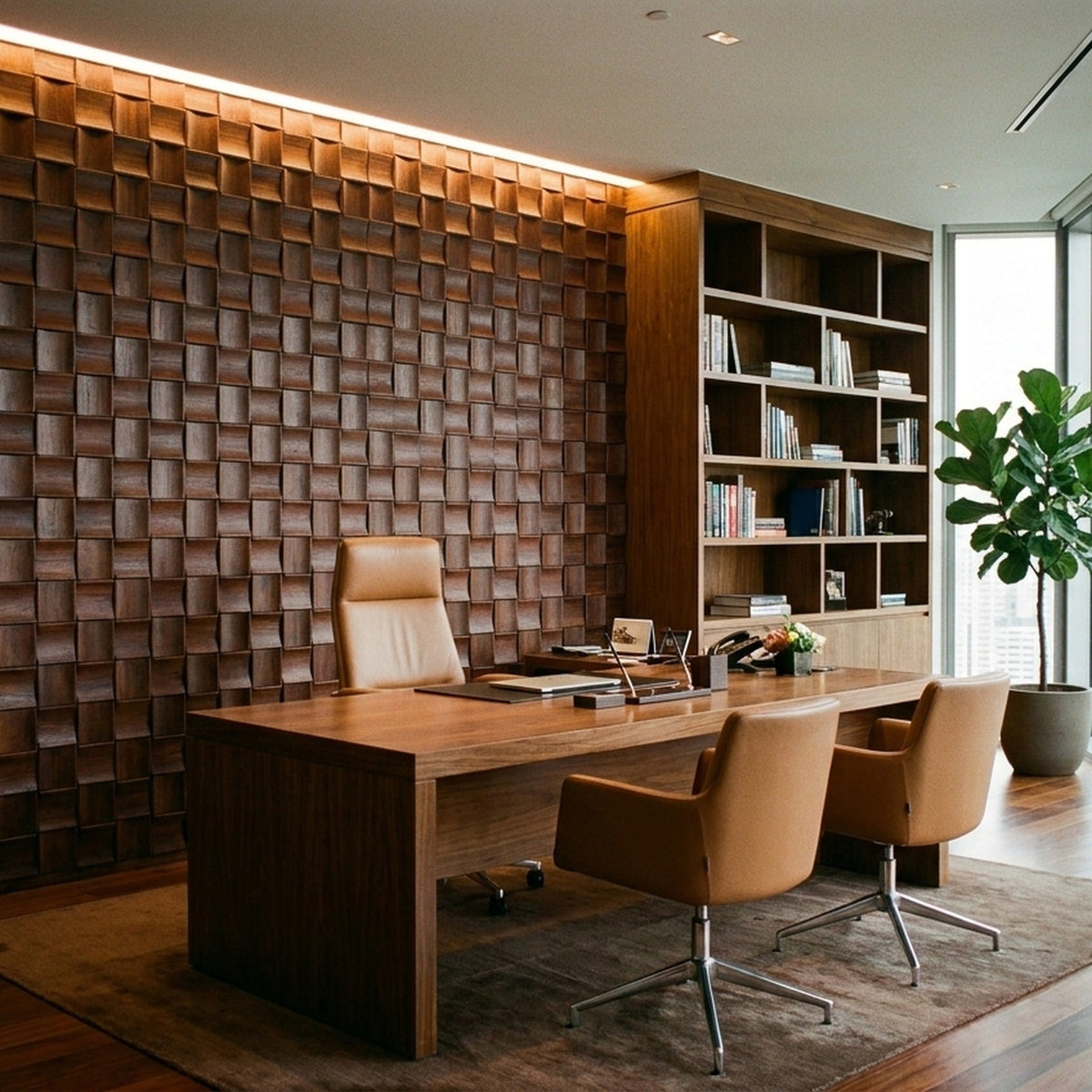 Panneau Bois Décoratif Mural | Merbau XL | 30×60 cm