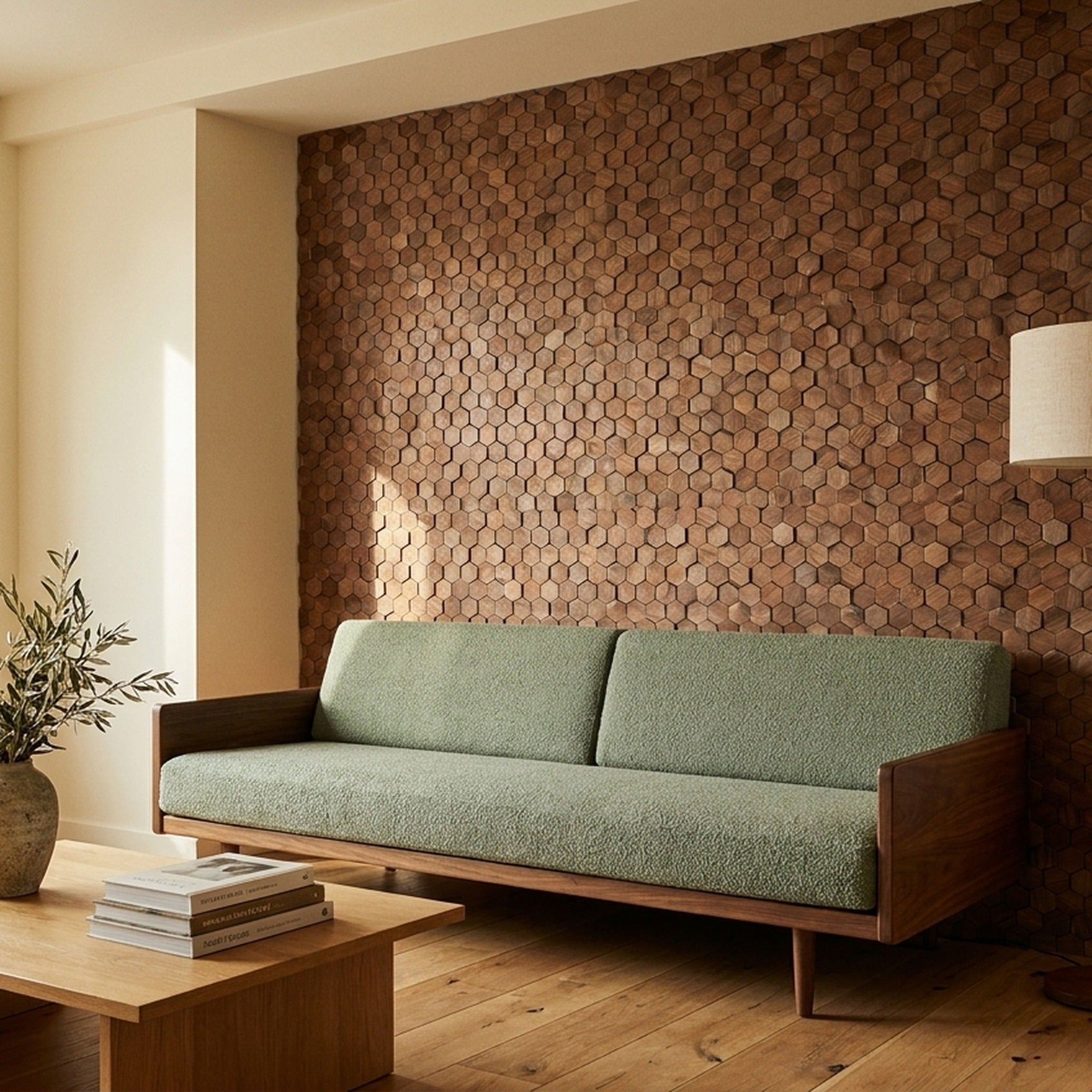 Panneau Bois Décoratif Mural | Noyer Velours | 31×30 cm