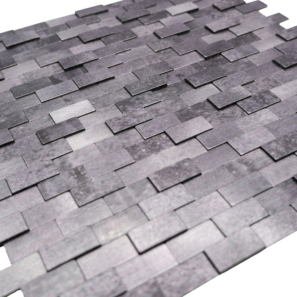 Crédence adhésive | Plaquette 3D Anthracite | 30×29,8 cm