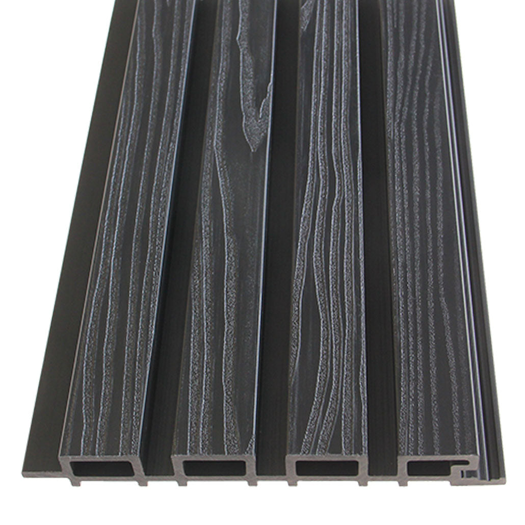 Panneau Bois Extérieur Noir 290CM | Façade | Jardin | Texture 3D
