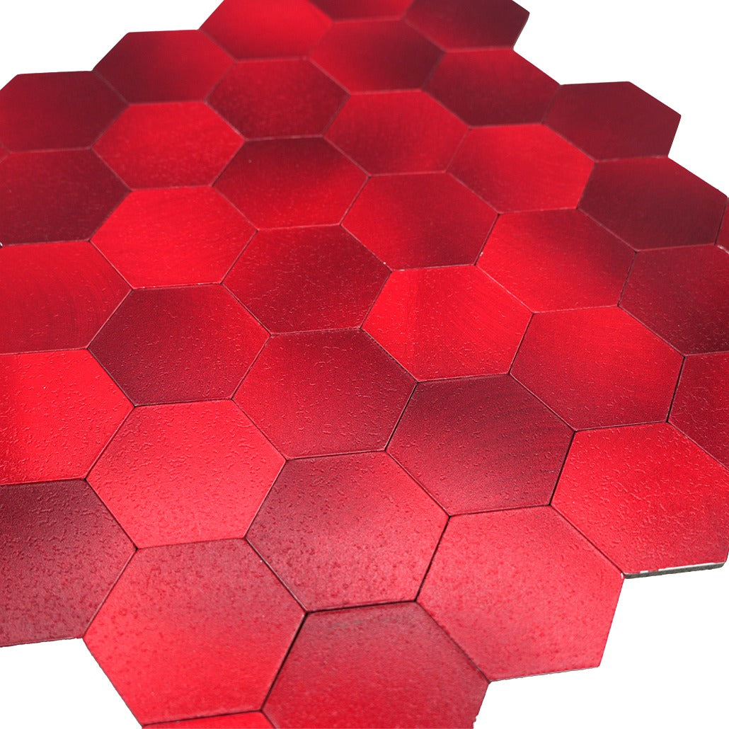 Crédence adhésive | Hexagone Rouge | 28,8×29,2 cm
