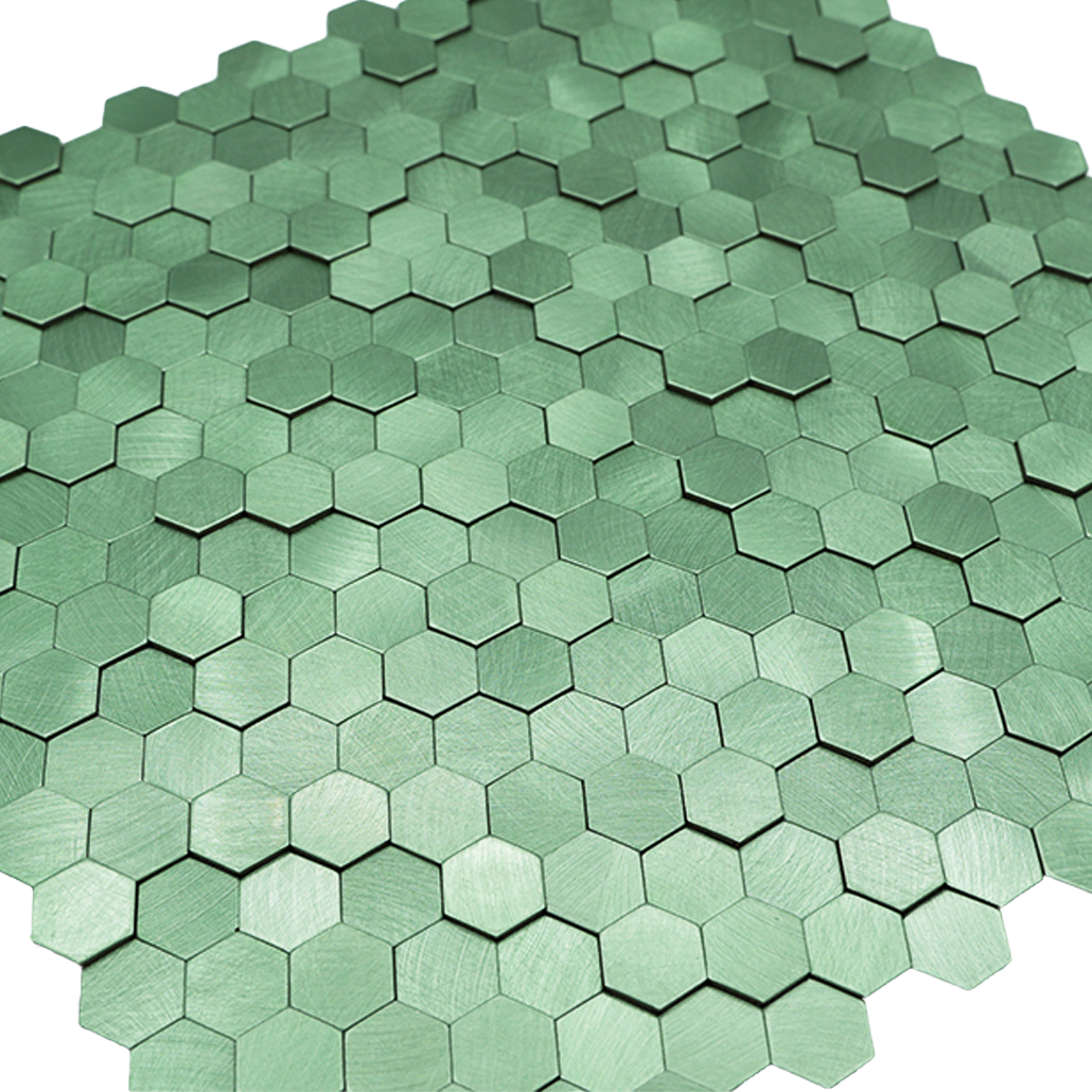 Crédence adhésive | Mini Hexagone 3D Vert pastel | 29,8×30,7 cm