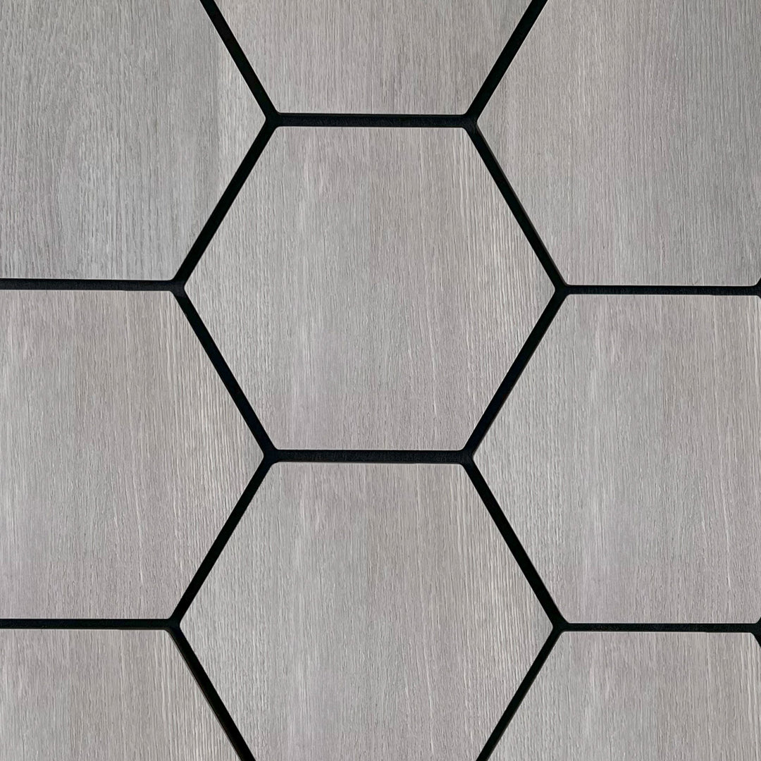 Panneau Mural Hexagonal | Noyer Gris 81 cm | Acoustique