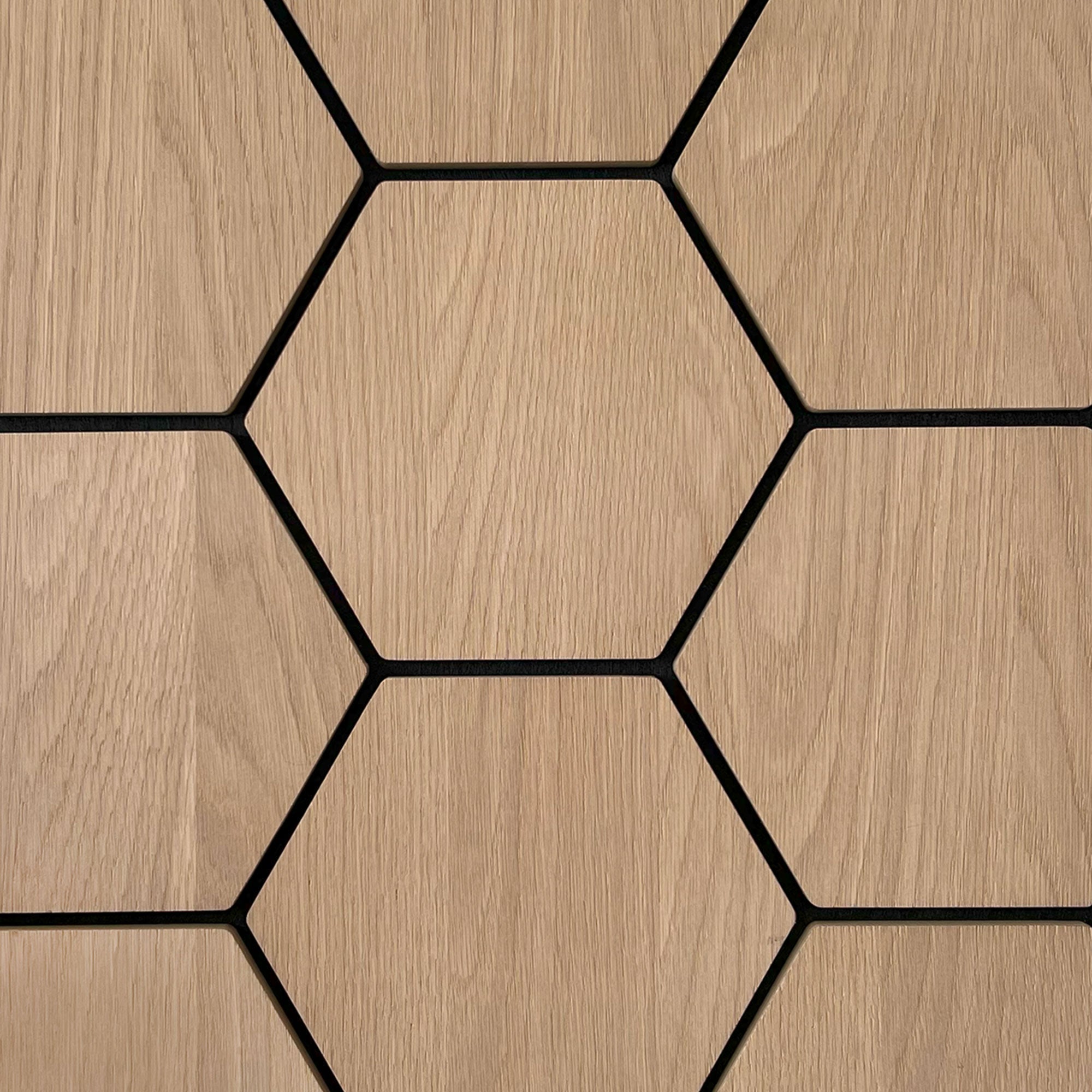 Échantillon panneau mural hexagonal Chêne Naturel en bois véritable