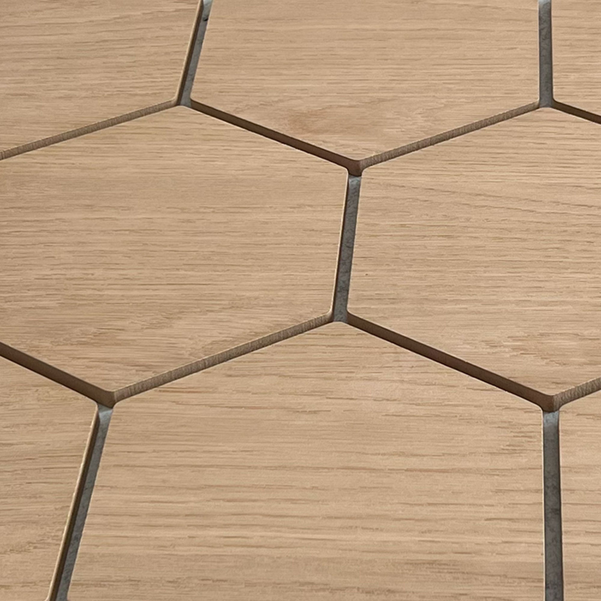 Panneau Mural Hexagonal | Chêne Naturel avec Feutre Gris 81 cm | Acoustique