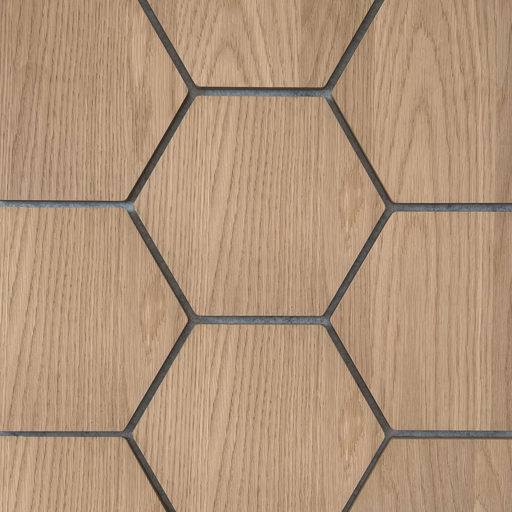Panneau Mural Hexagonal | Chêne Naturel avec Feutre Gris 81 cm | Acoustique