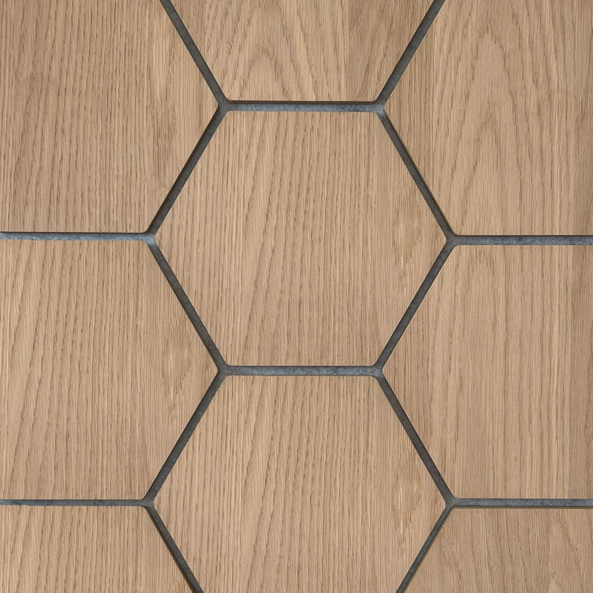 Échantillon panneau mural hexagonal Chêne Naturel avec feutre gris