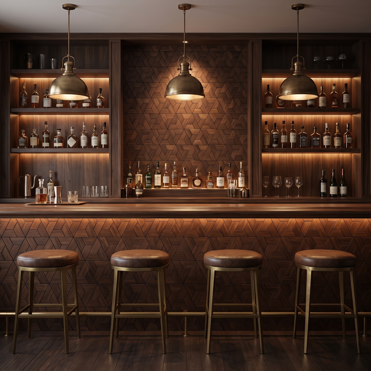 Aster Brun Fumé panneau mural déco en fond de bar