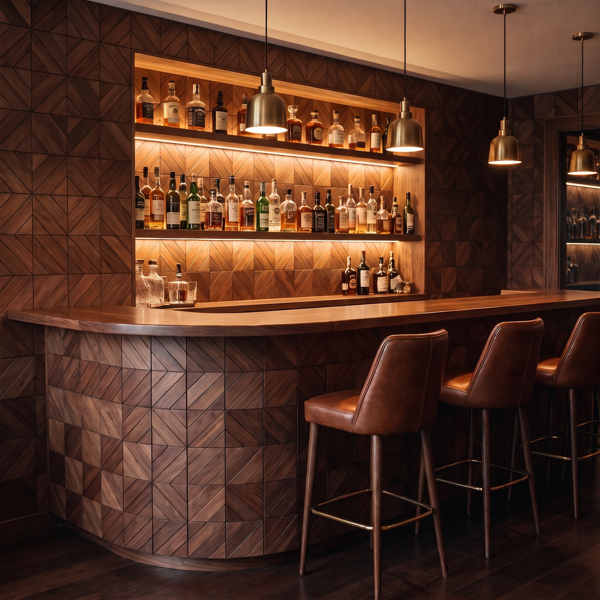 Clover Brun Fumé panneau mural déco en fond de bar