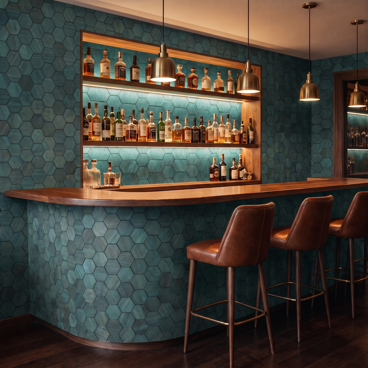 Snowdrop Bleu Cadet panneau mural déco en fond de bar
