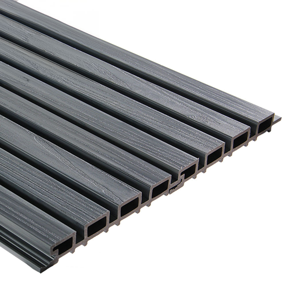 Panneau Bois Extérieur Gris Pierre 290CM | Façade | Jardin | Texture 3D
