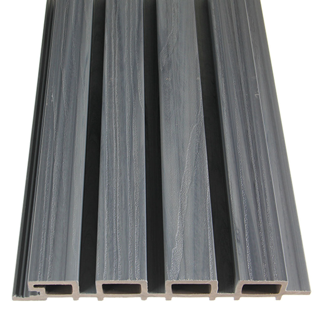 Panneau Bois Extérieur Gris Pierre 290CM | Façade | Jardin | Texture 3D