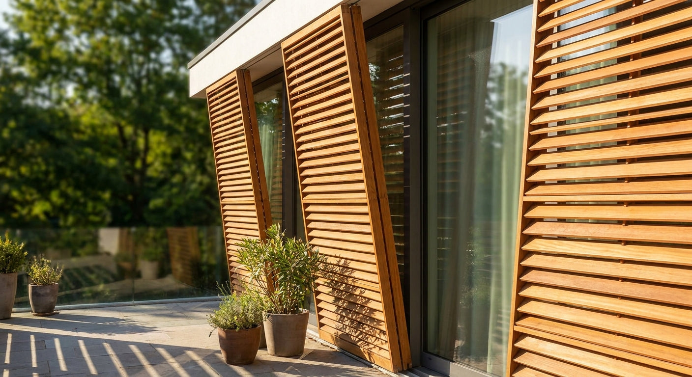 Panneau bois pour brise-soleil extérieur