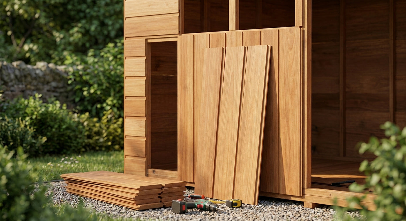 Panneau bois extérieur pour abri de jardin en kit