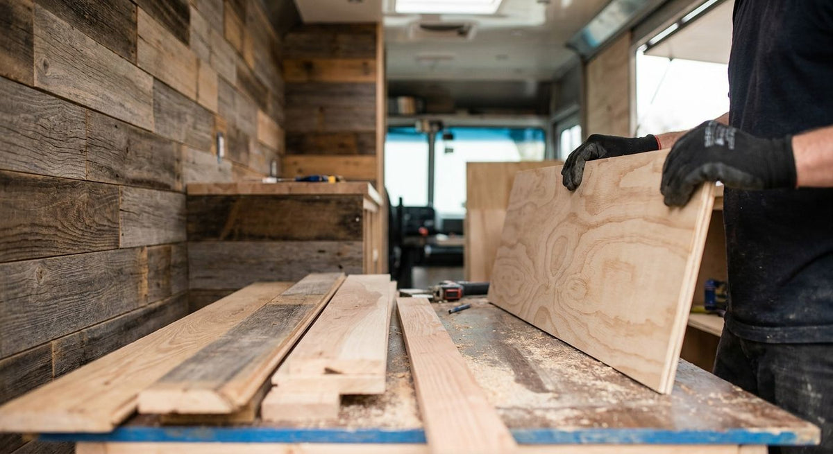 Panneau bois pour aménagement de food truck