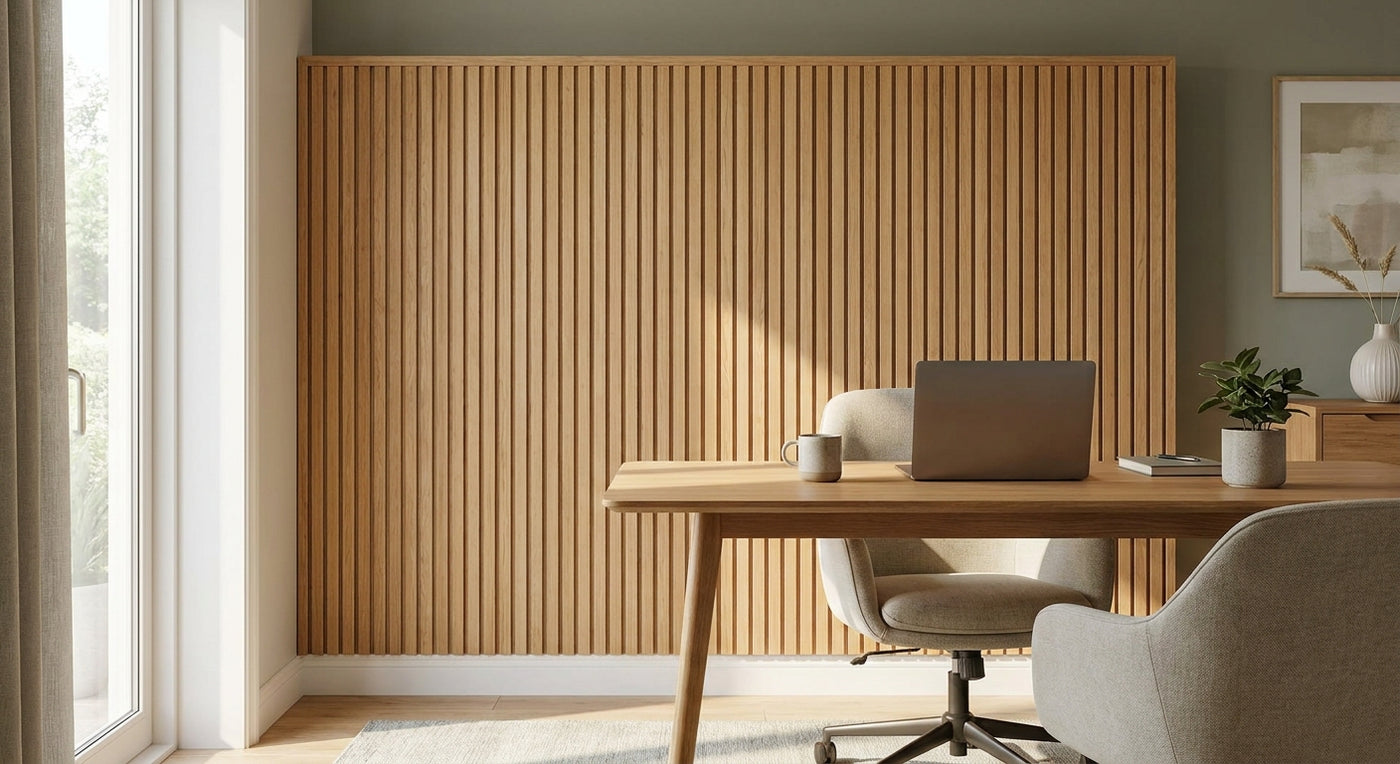 Panneau acoustique chêne naturel pour bureau à domicile