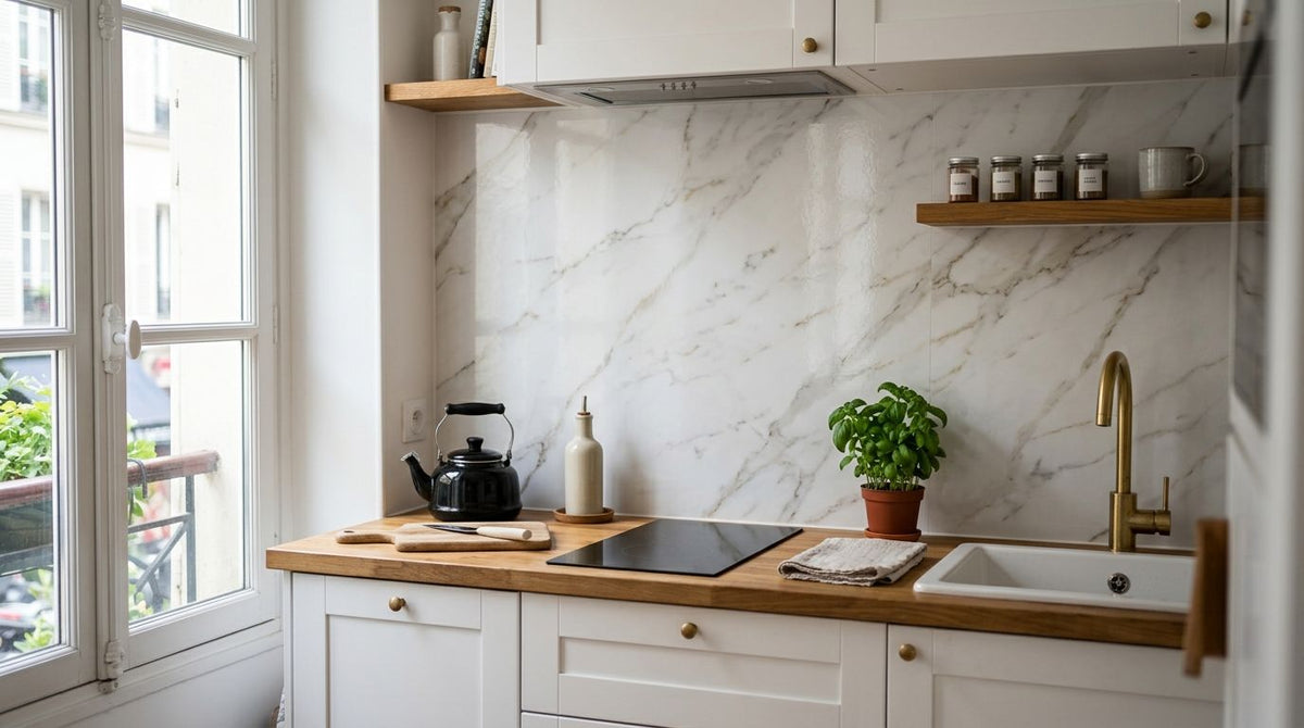 Meilleure crédence adhésive effet marbre pour petite cuisine