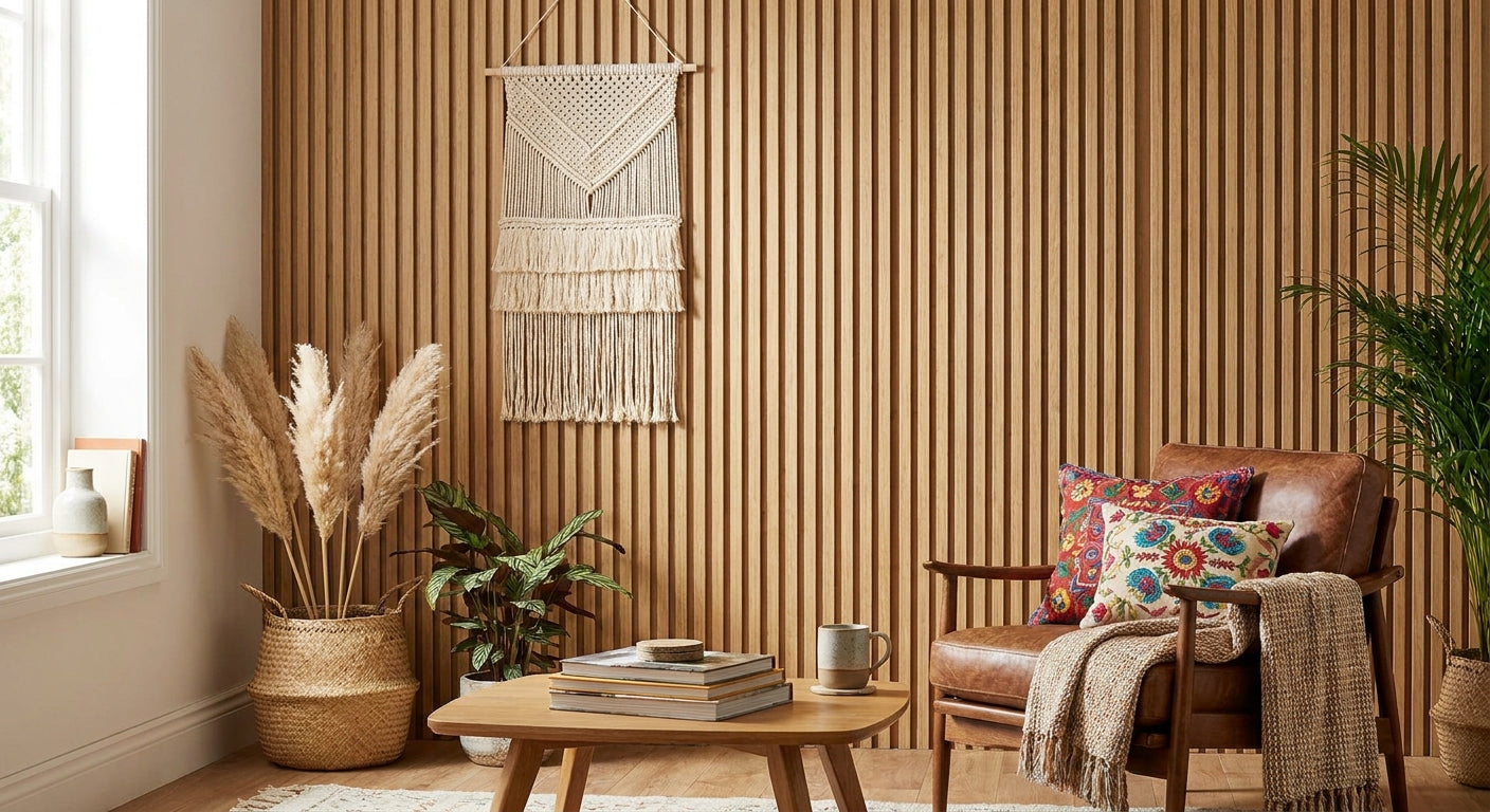 Comment intégrer des panneaux bois dans une déco bohème