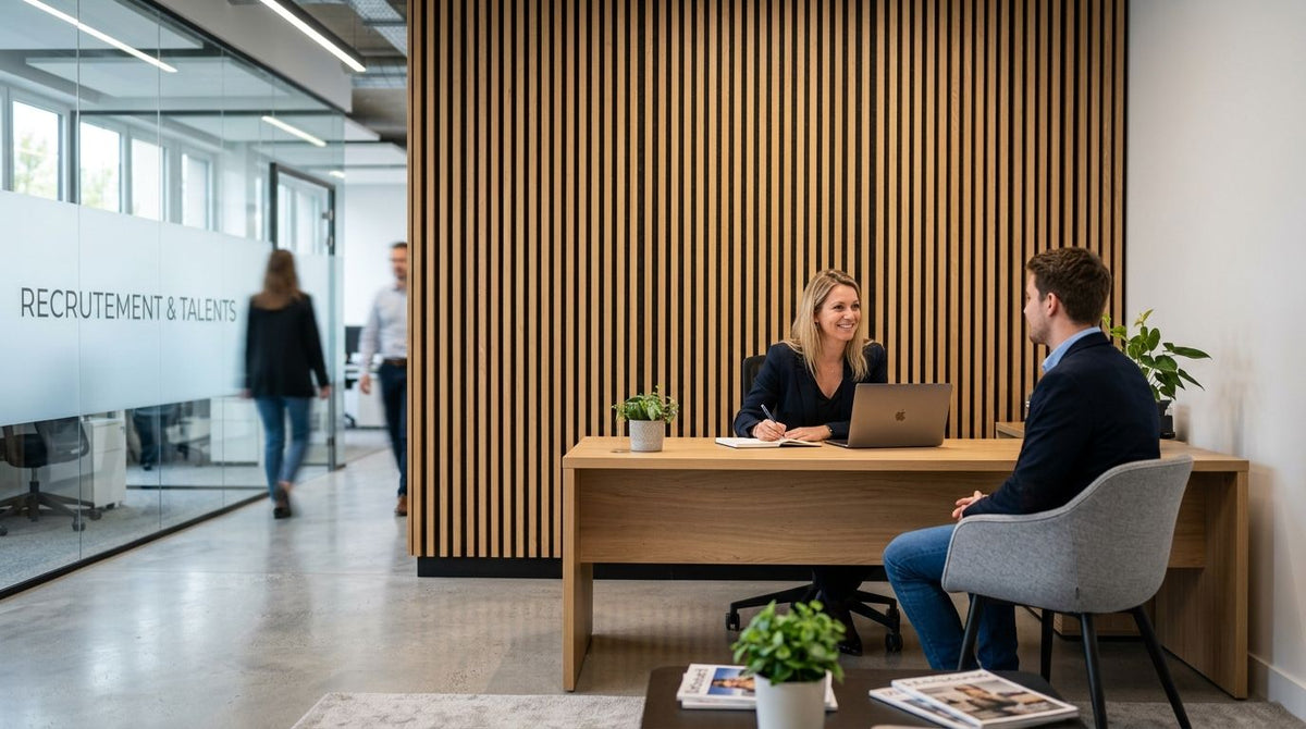 Panneau acoustique bois pour cabinet de recrutement