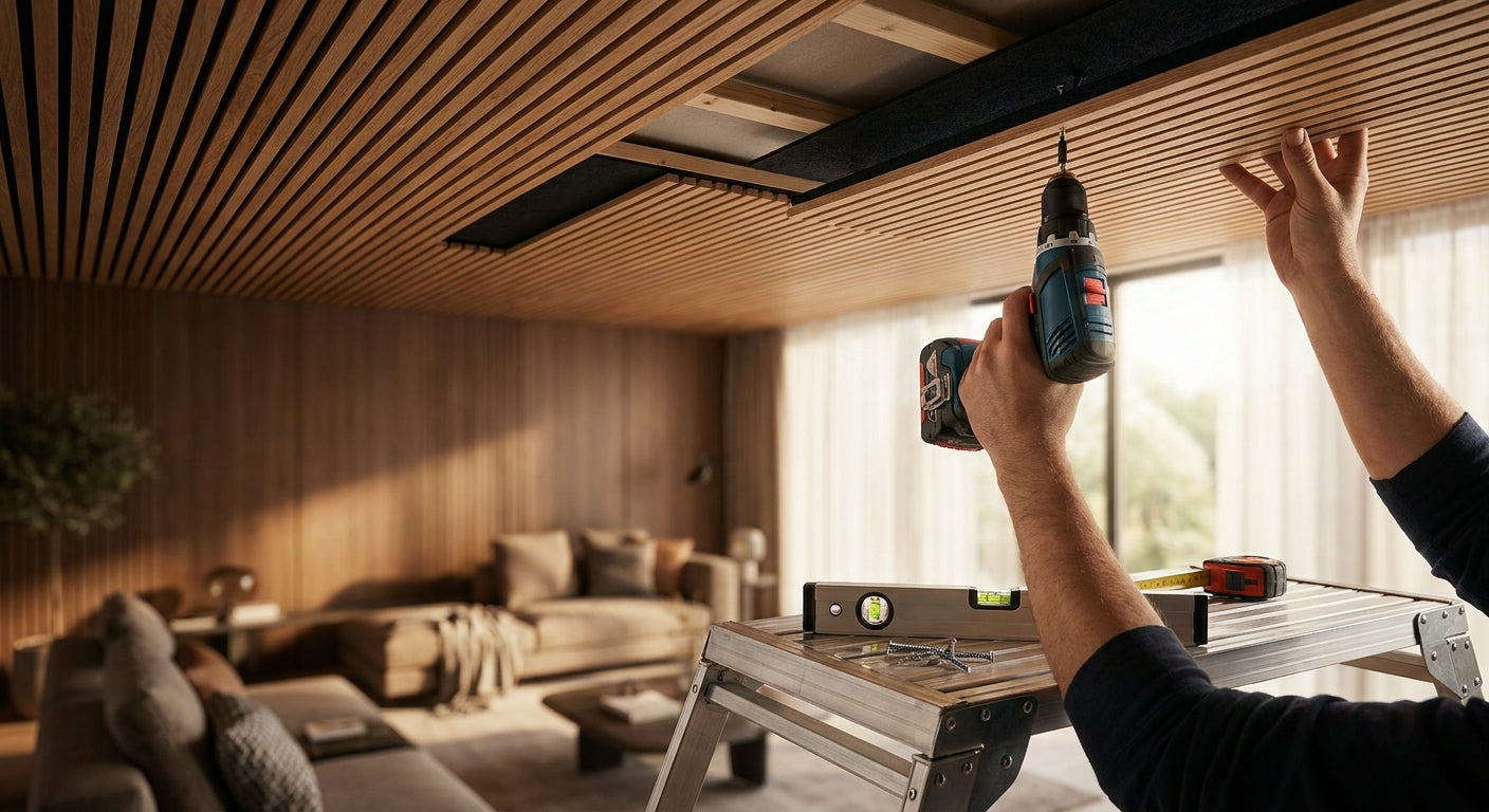 Comment poser des panneaux bois acoustiques au plafond