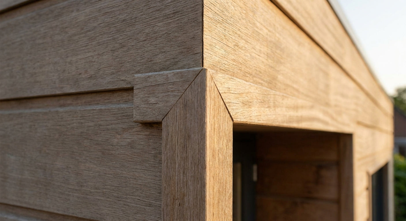 Cornière bois pour finition angle panneau bois extérieur