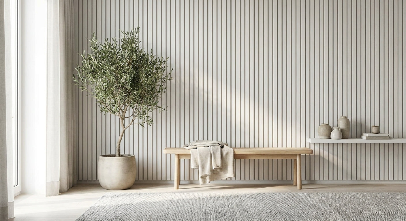 Panneau acoustique bois blanc pour intérieur épuré