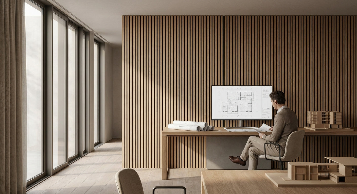 Panneau acoustique bois pour cabinet d'architecte