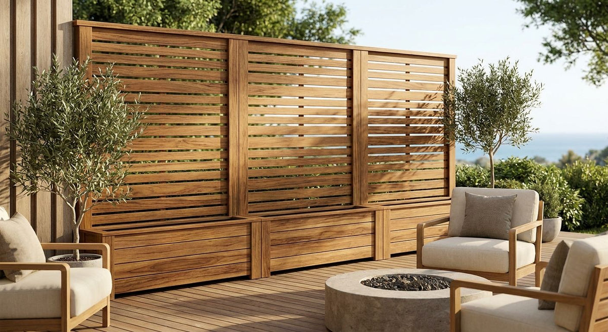 Panneau bois teck pour terrasse extérieure