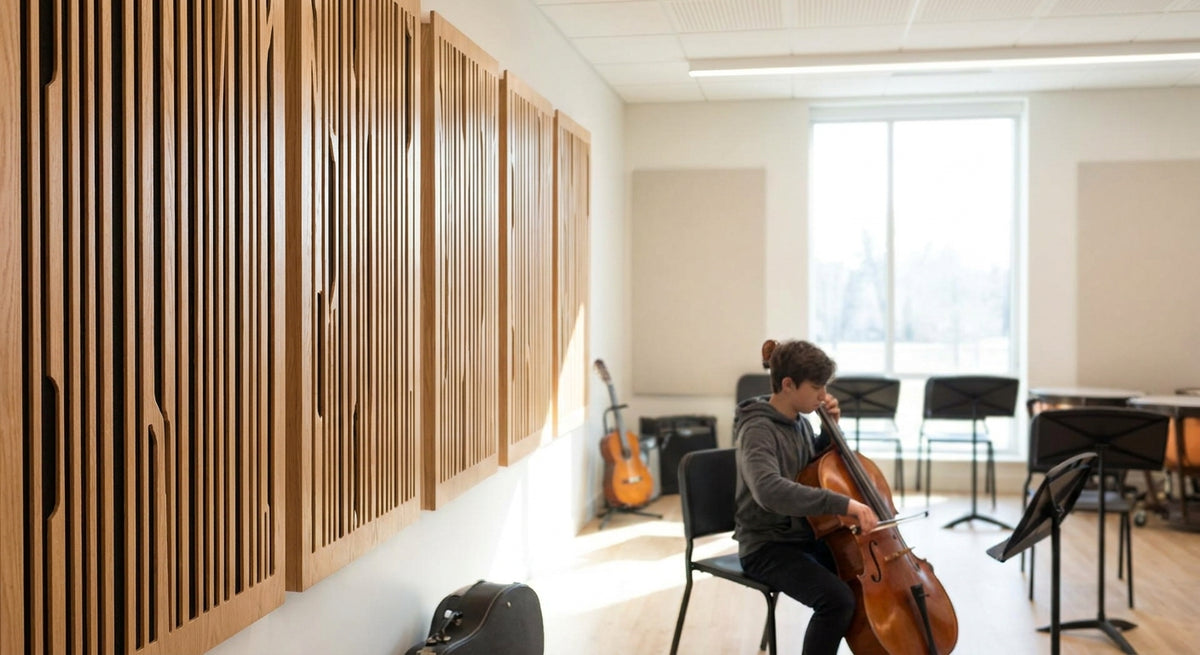 Panneau acoustique bois pour école de musique