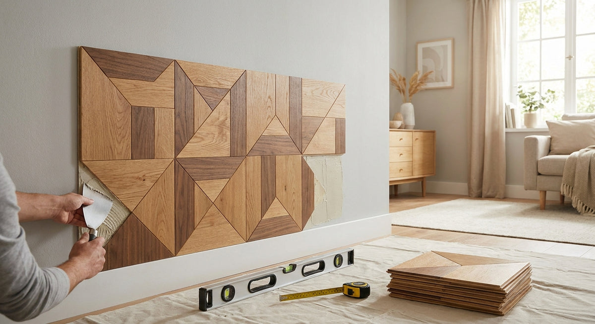 Comment poser un panneau mosaïque bois sur un mur