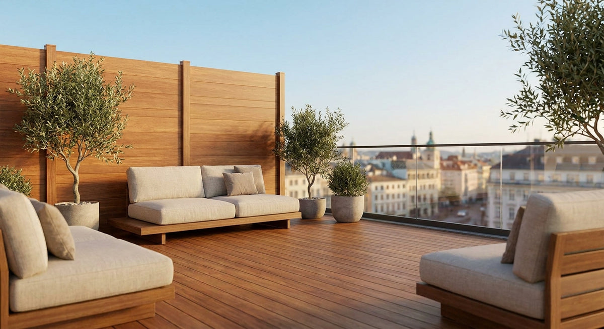 Panneau bois extérieur pour aménagement de toiture terrasse