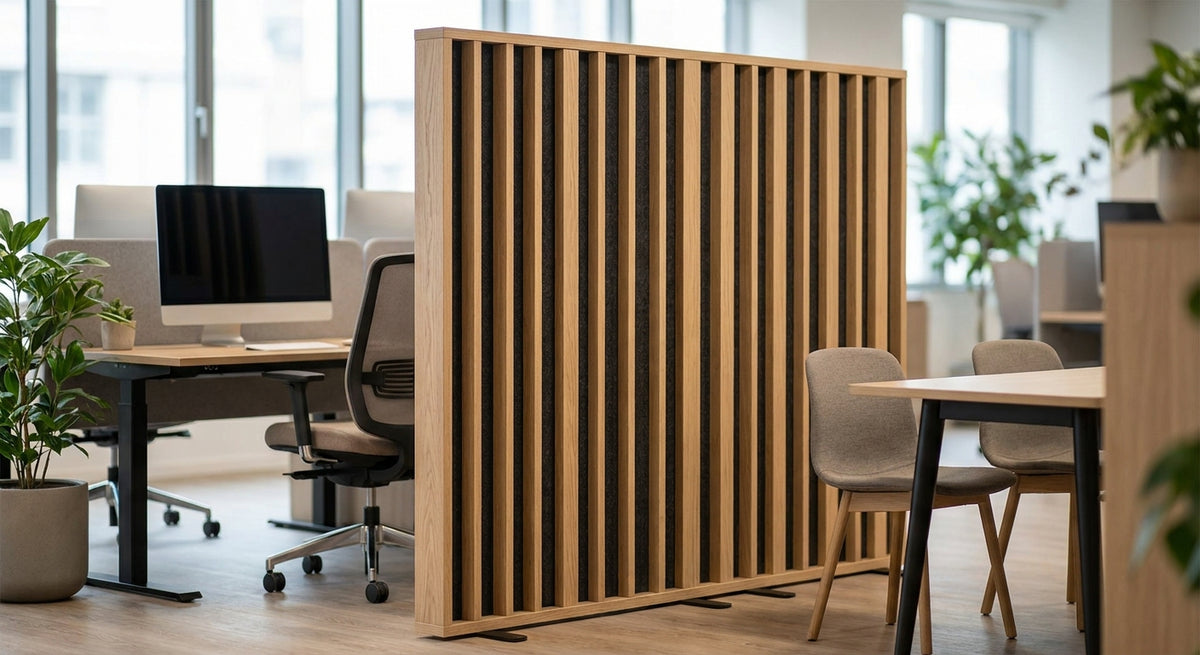 Panneau acoustique bois pour mur de séparation bureau