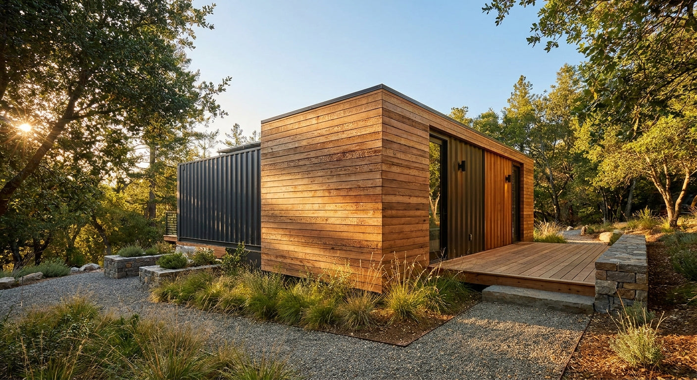 Panneau bois extérieur pour maison container
