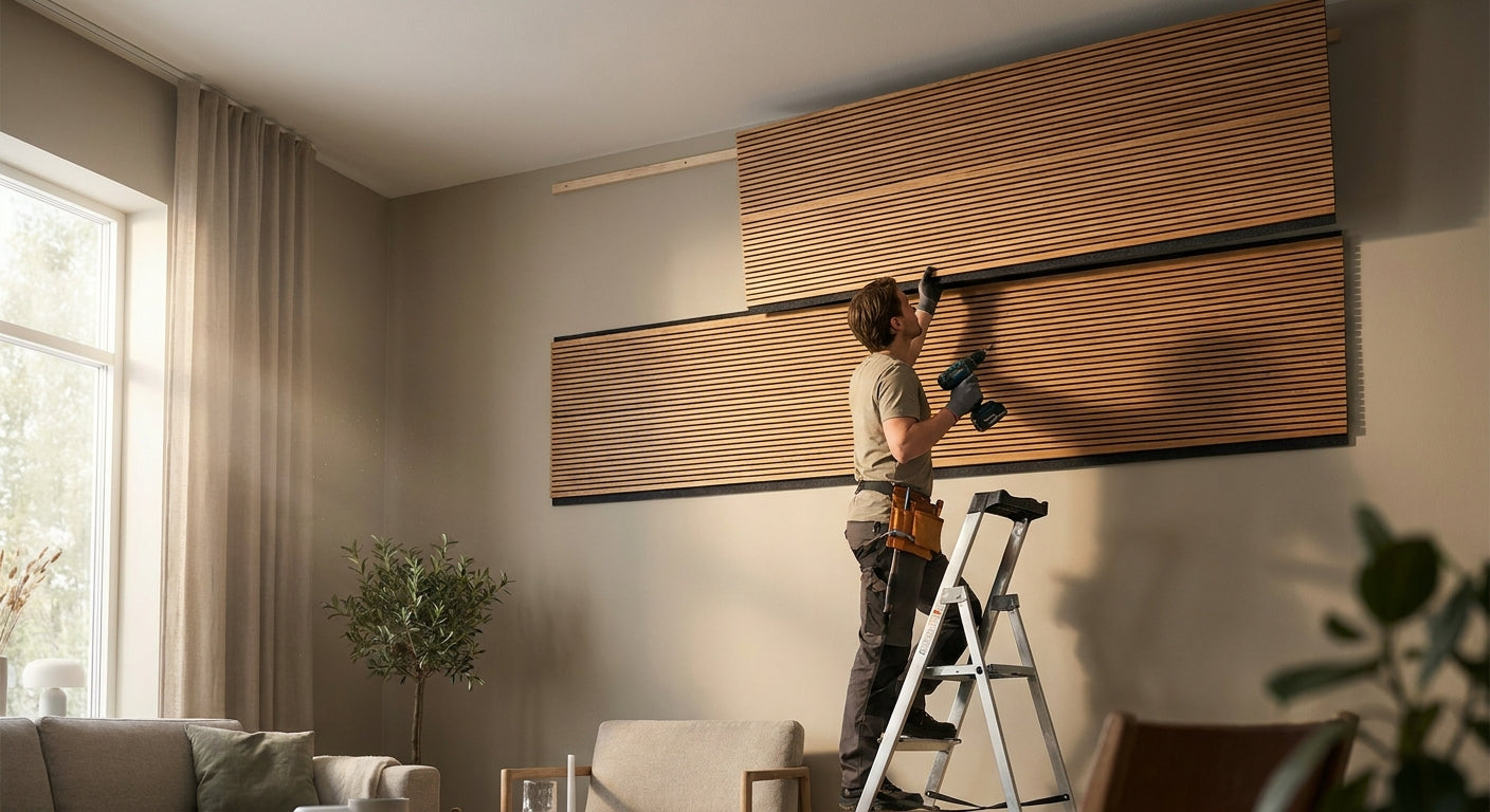 Comment poser un panneau acoustique bois en hauteur