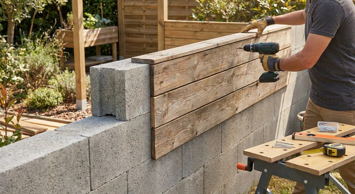 Comment fixer des panneaux bois extérieurs sur un mur en parpaing