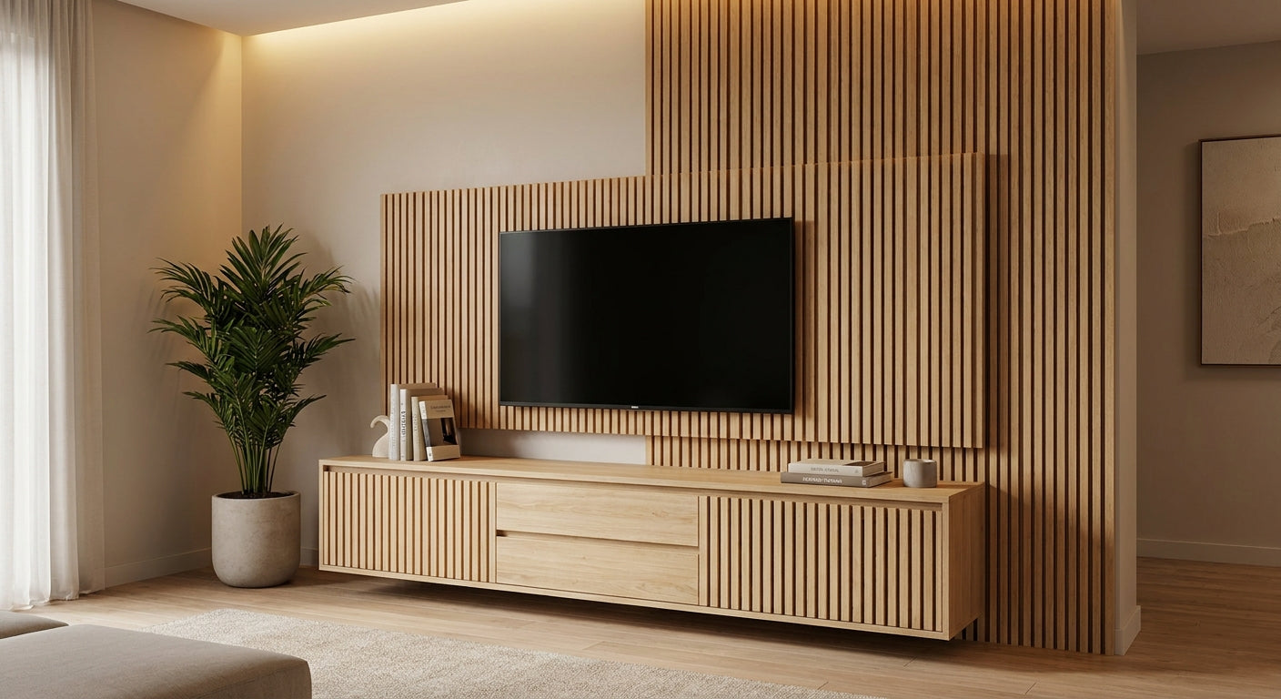 Comment créer un meuble TV avec des panneaux bois muraux