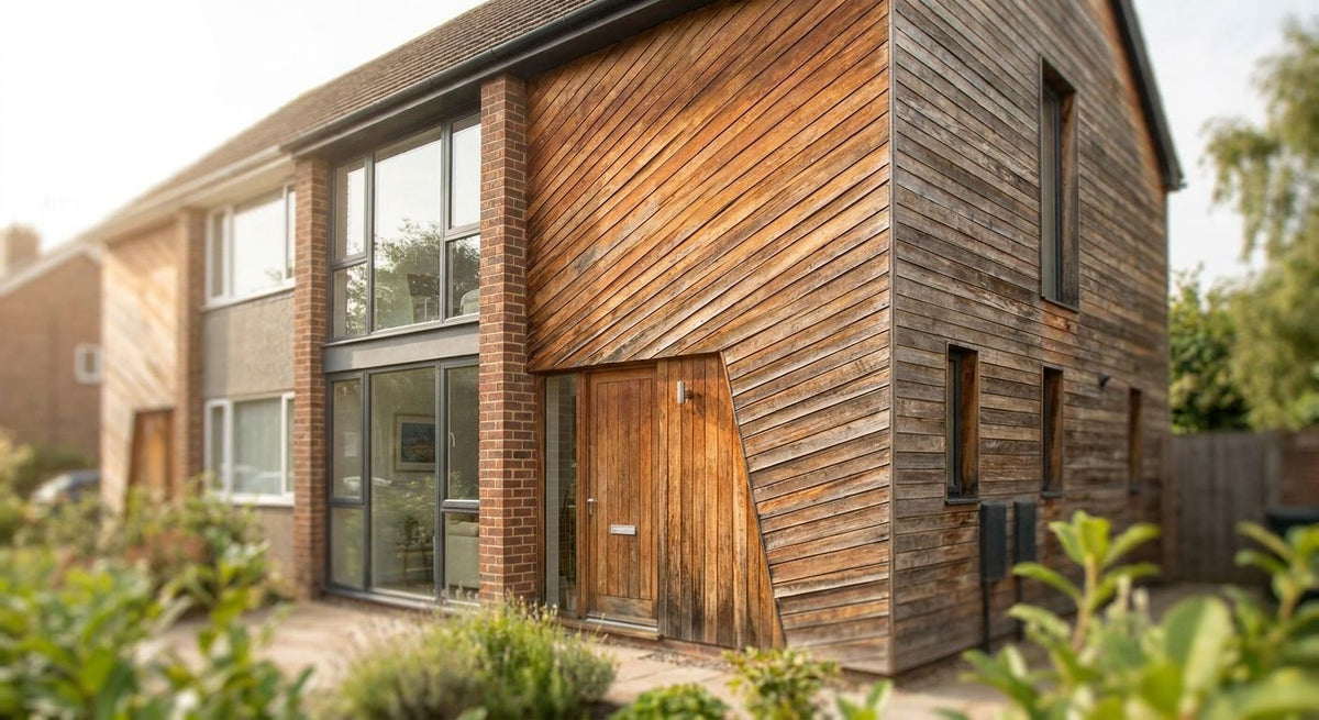 Panneau bois extérieur pour maison mitoyenne