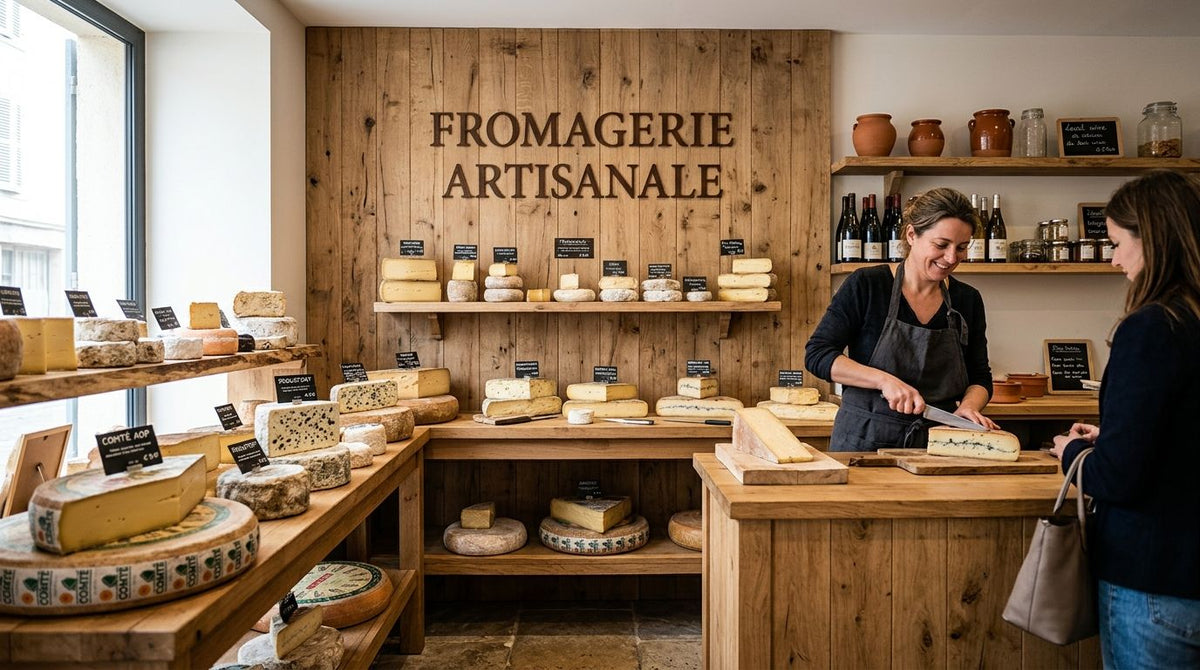 Panneau mural bois pour fromagerie artisanale