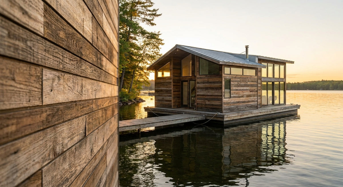 Panneau bois extérieur pour maison flottante