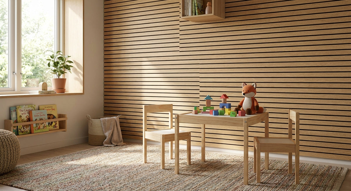 Panneau acoustique bois pour salle de jeux enfants