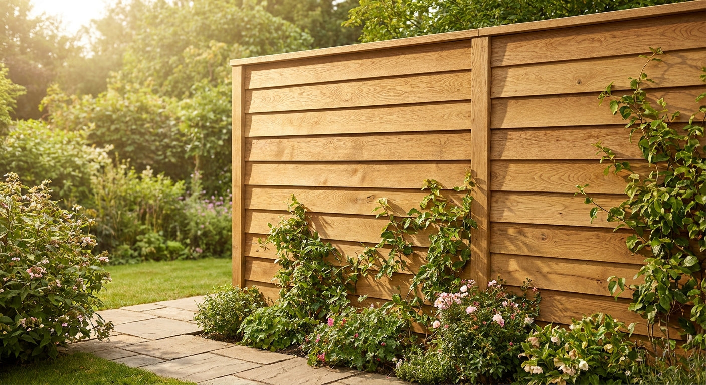 Panneau bois extérieur chêne pour clôture de jardin