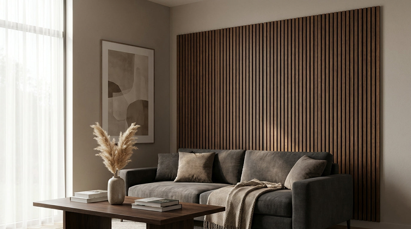 Panneau acoustique bois mocca pour décoration moderne