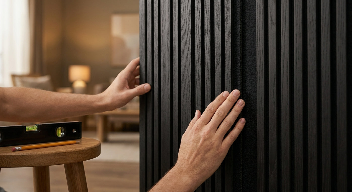 Comment poser un panneau acoustique chêne noir au mur